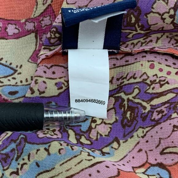 Womens Large Blouse Drawstring Waist Colorful Paisley V Neck 3/4 Sleeve Sheer - Picture 10 of 10